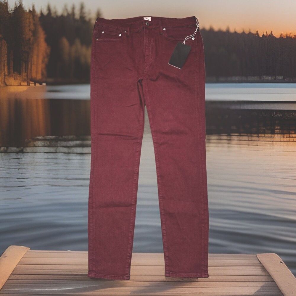 Edwin Pixie Skinny Ankle Jeans 31 (31x27) Wine Red Stretch Denim Womens New NWT